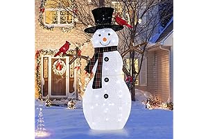 Enrich your holiday spirit with Tangkula's Lighted Christmas Snowman Outdoor Decor