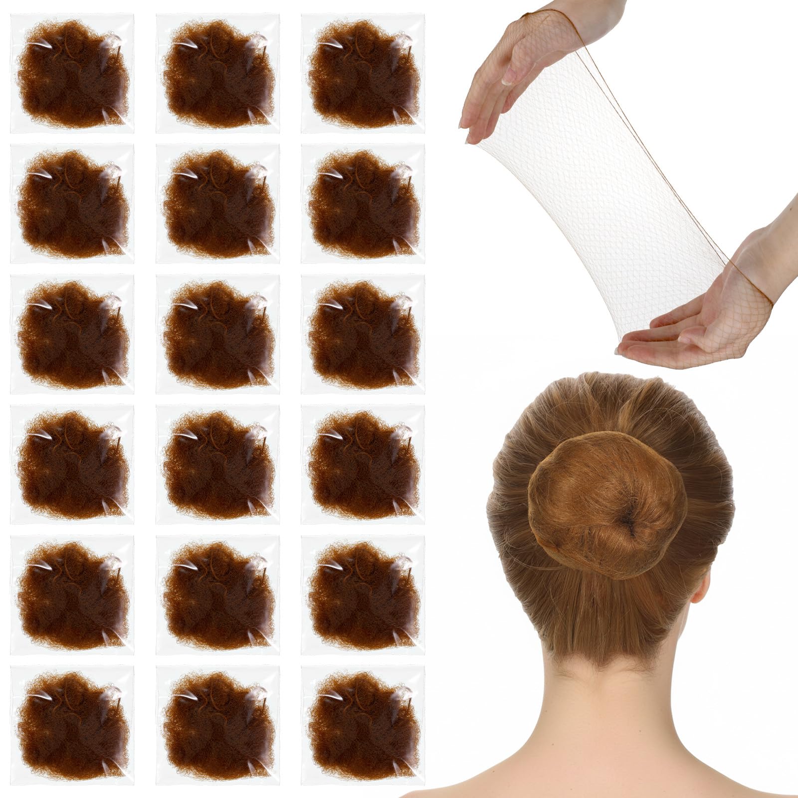 Nylon Invisible Hair Net 20 Cali 50 cm Rete Elastica per Capelli Bionda per Donna Balletto Danza