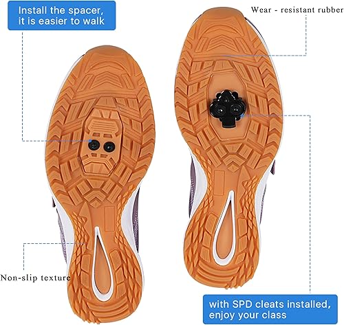 Miniatura 3 de Zapatos de ciclismo de interior para mujer, zapatos de ciclismo para exteriores, cómodos y transpirables, compatibles con tacos SPD