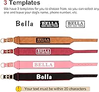 Vista 5 de PET ARTIST Collar de perro acolchado de piel sintética duradera para razas de perros medianos y grandes, personalizable con nombre, hebilla de metal