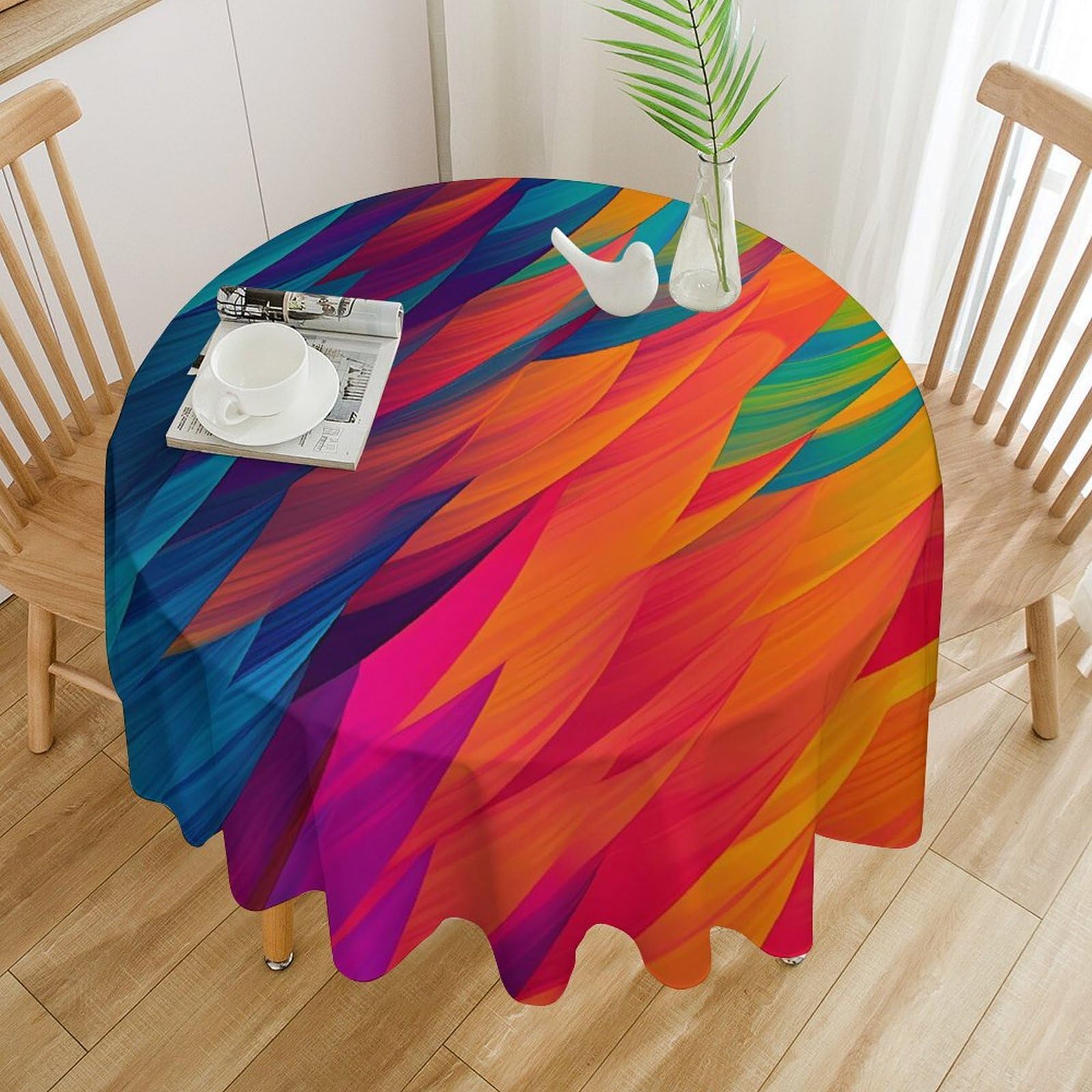 Nappes de table rondes imperméables lavables de 177,8 cm pour fête