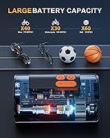 Vista 4 de Electric Bike Pump, 160PSI Mini Bike Tire Pump, 4X Fast Bicycle Pump with Digital Pressure Gauge, Bike Air Pump for Mountain Bike, Moto, Car and