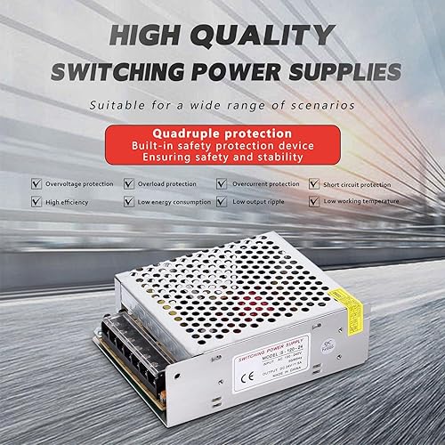 Miniatura 4 de Fuente de alimentación conmutada de 24V 5A 120W DC AC 100V240V a DC-12V Adaptador de corriente, voltaje constante del transformador, adecuado para