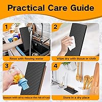 Vista 6 de Yoehka Prensa para parrilla de hierro fundido, 2 unidades, prensa resistente para tocino/hamburguesa/plancha/chef con mango de madera, bistec