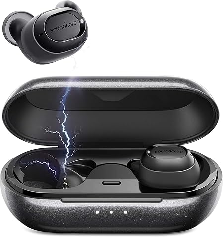 Soundcore True-Wireless Earphones Liberty Lite by Anker, Wireless Headphones with 12-Hour Playtime, Graphene-Enhanced Drivers, Microphone and Bluetooth 5 (Metallic Black) (Renewed)