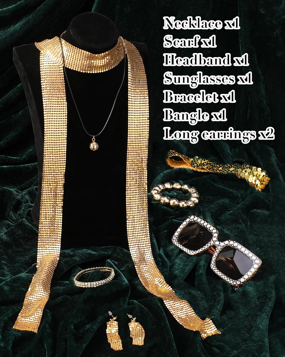 70s Disco Accessories for Women - Vintage 70s Accessories Set for Halloween Disco Costume Party Cosplay - Image 5