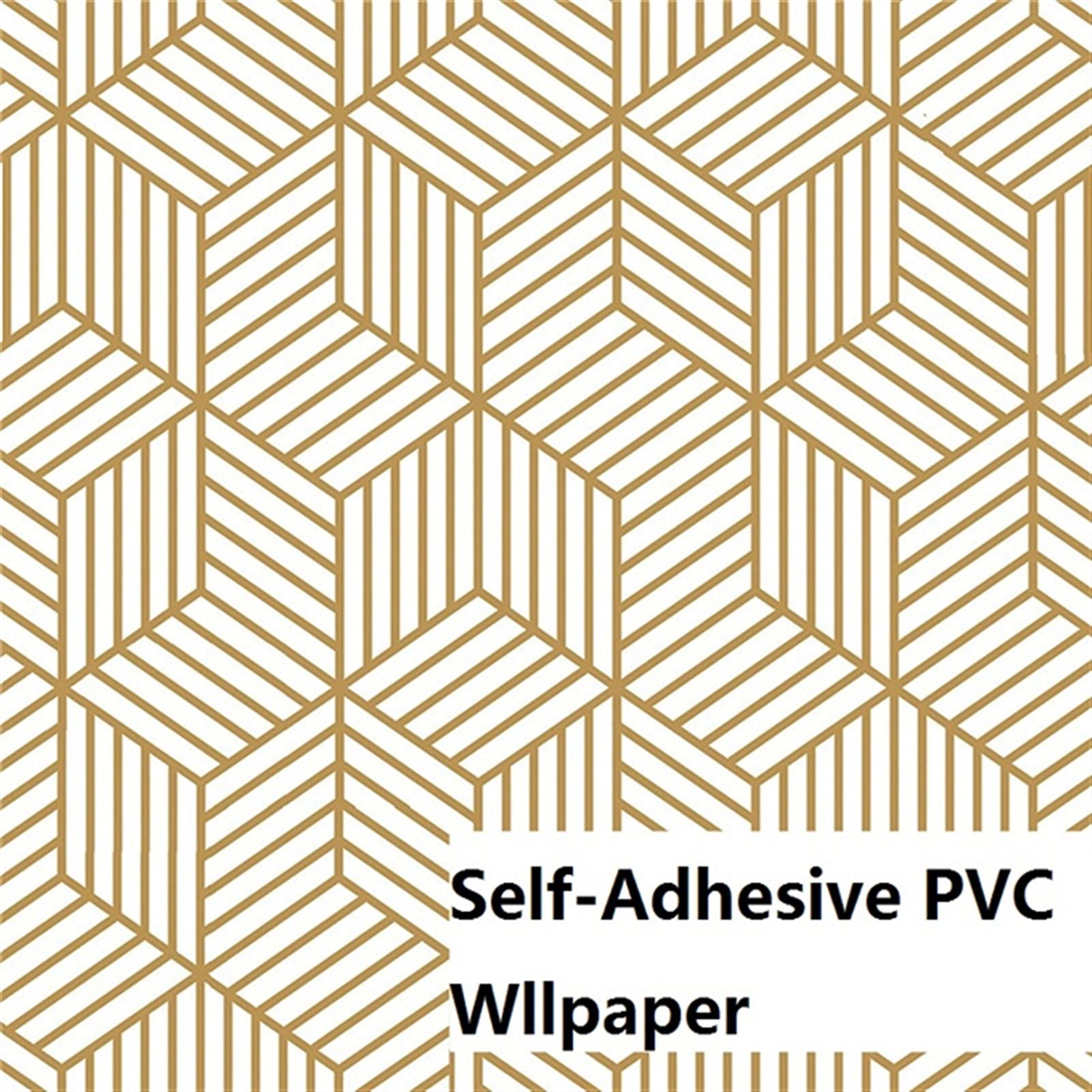 Pegatinas de Pared Línea de oro figura geométrica sólida pegatina auto adhesiva vinilo papel tapiz de papel decoración de papel de pared pelada y palo Decoración de la casa Adhesivos Pared