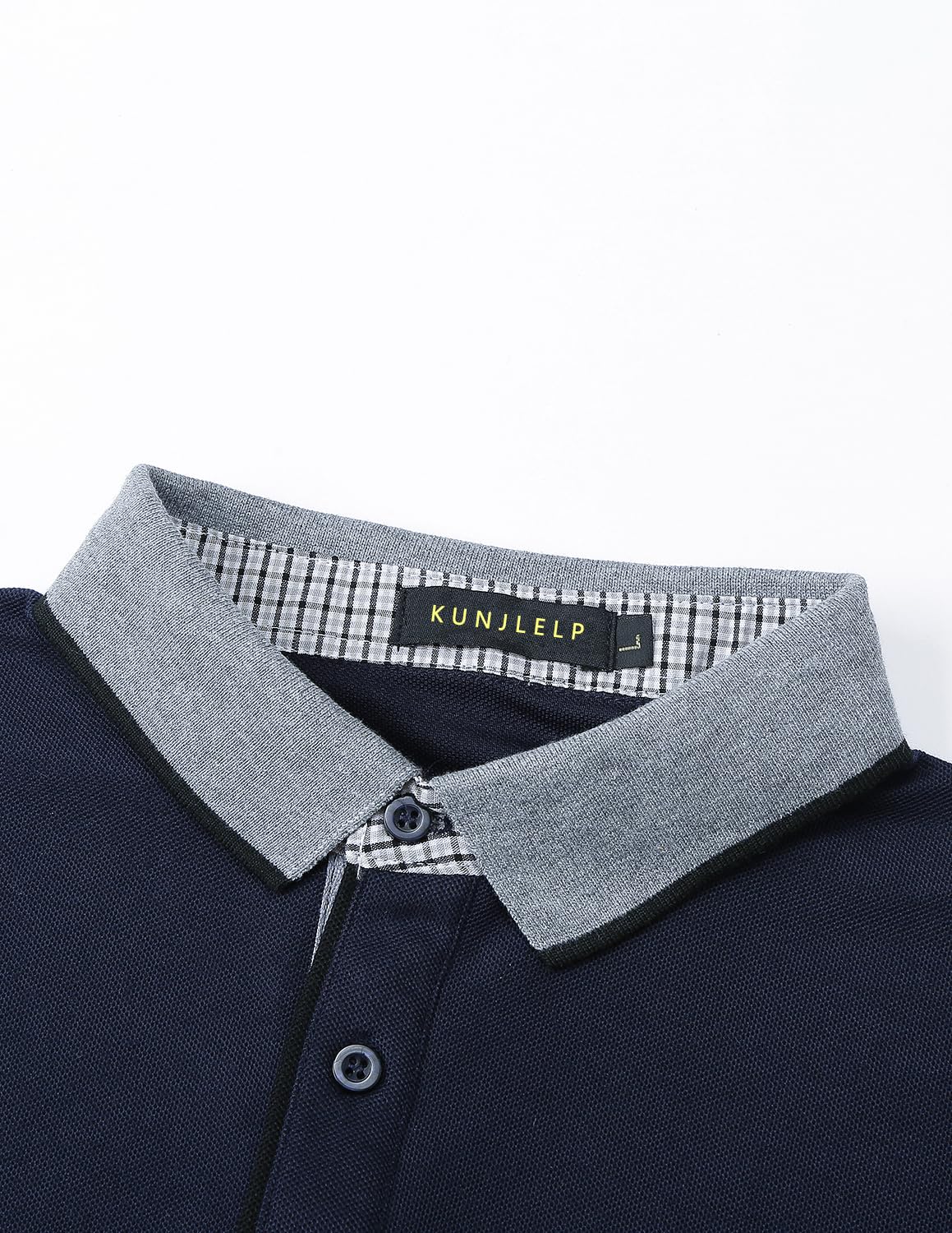 KUNJLELP Polo Camicia Uomo Manica Lunga Maglietta con Colletto in Denim Casuale Cotton Inverno Golf T-Shirt
