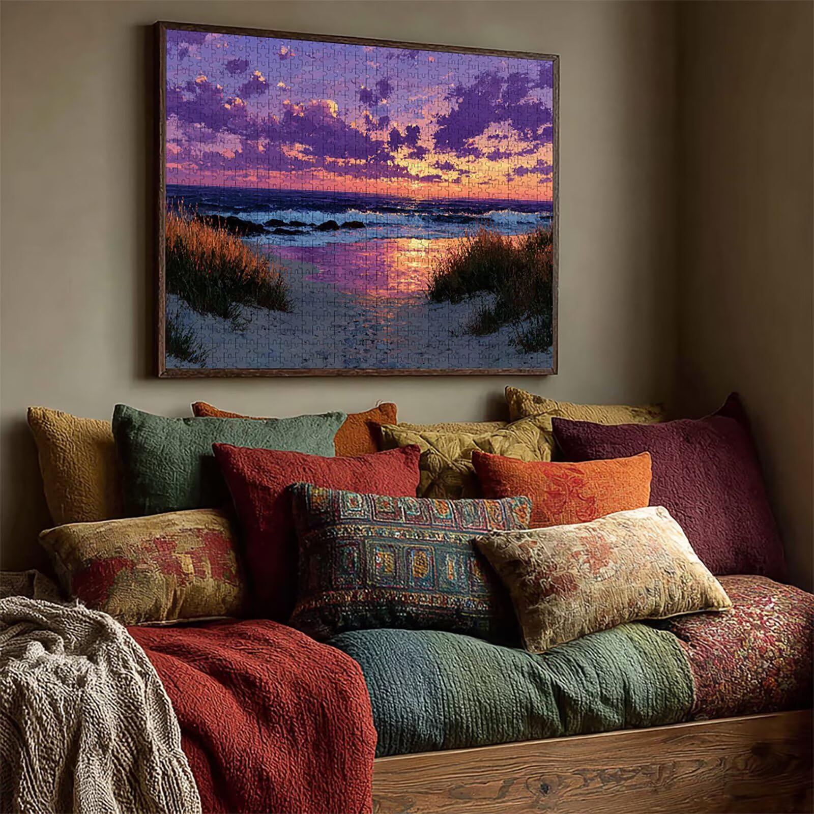 Puzzle 3000 elementów dla dorosłych na plażę, drewniane puzzle, 122 x 81 cm, części ściśle do siebie pasują, dla mężczyzn kobiet starszych seniorów, relaks i odstresowanie, prezenty, dekoracja ścienna