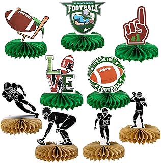 9 Pcs Football Honeycombs Centerpiece 3D Football Centerpieces for Table Football Party Decorations Centerpiece Table Decorations Party Centerpiece Table Decorations for Football Birthday Party Supply