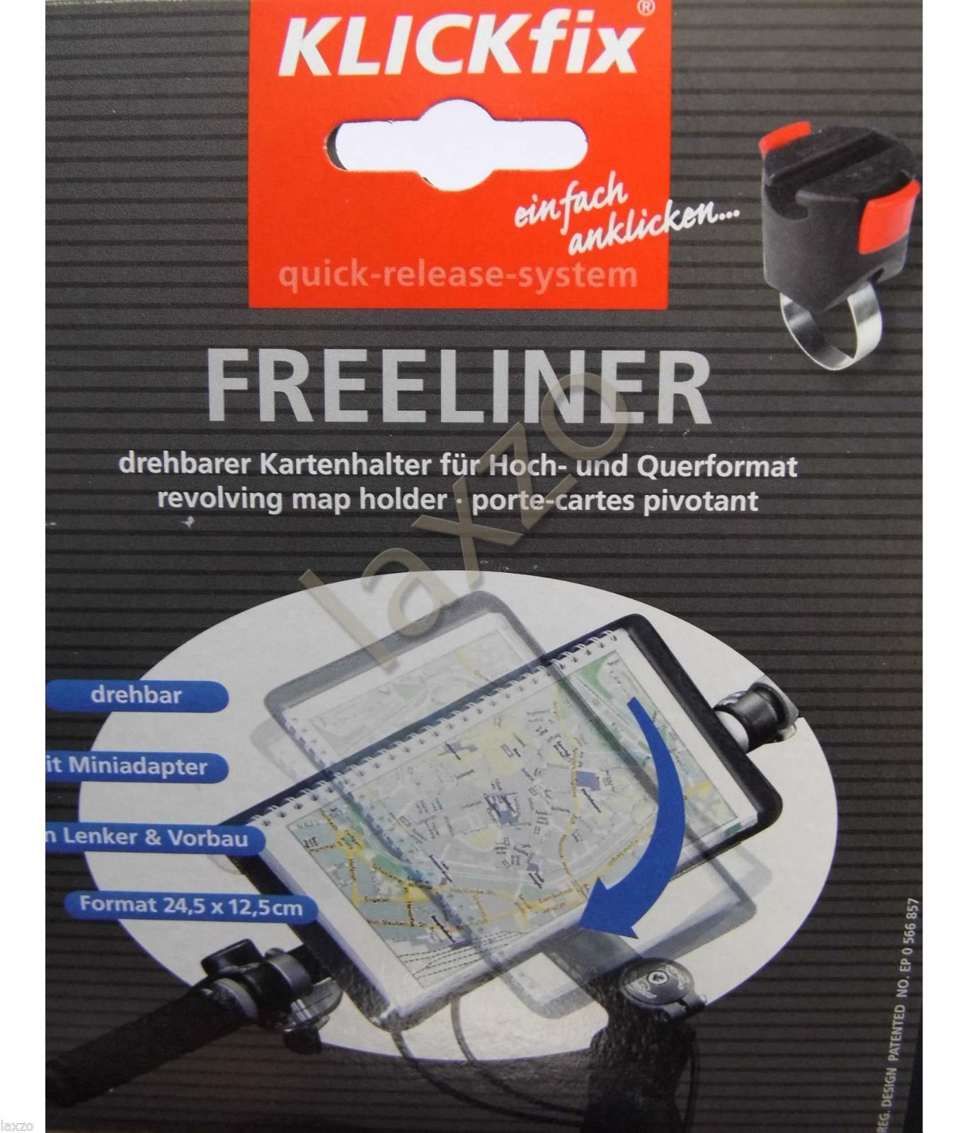 KlickFix Rixen Kaul Mini Porte-Carte avec Adaptateur AM 803 – Couleur Unique, Taille Unique