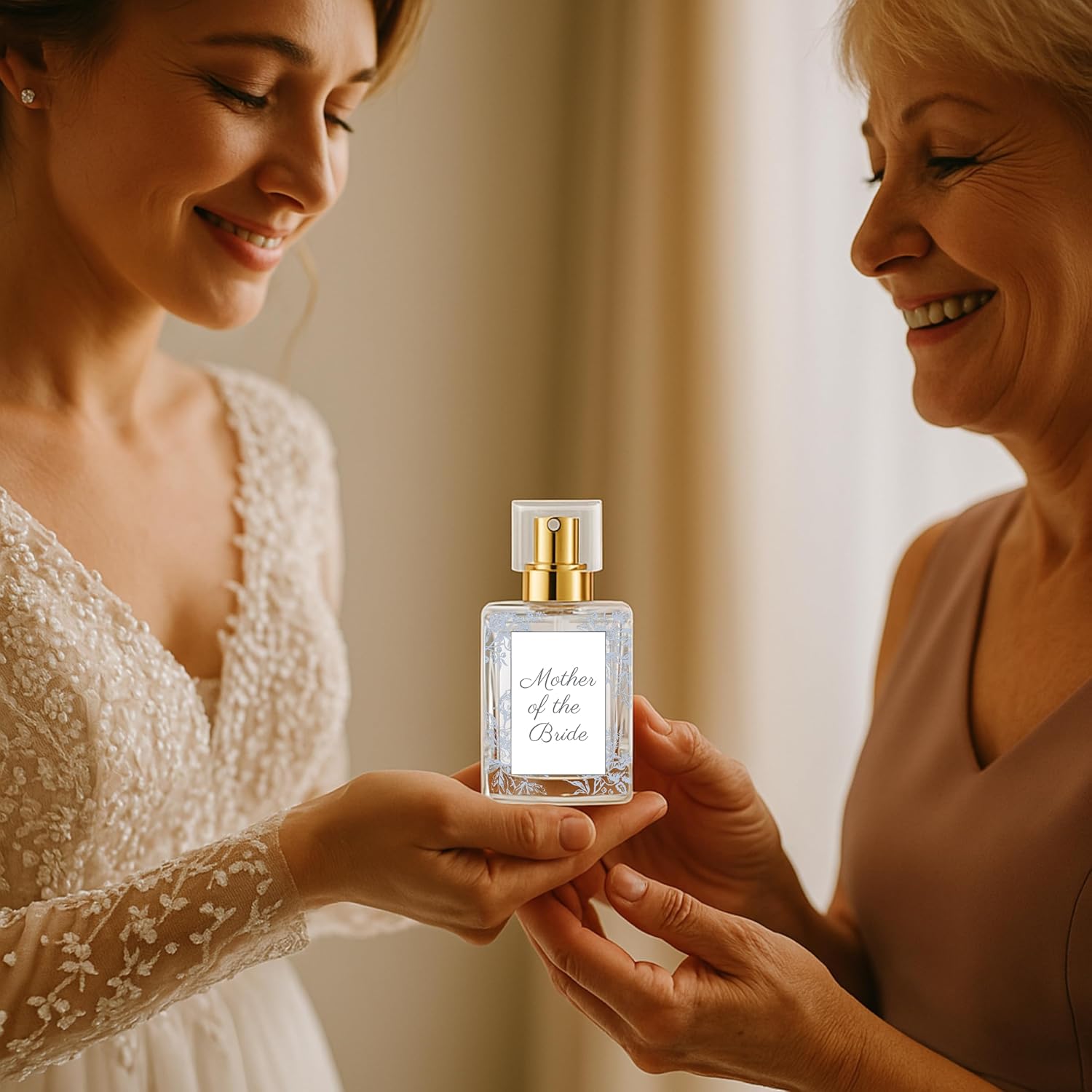 Personalized Refillable Perfume Bottle 50ml – Custom Photo & Text – Wedding Gift for Mother of the Bride or Groom