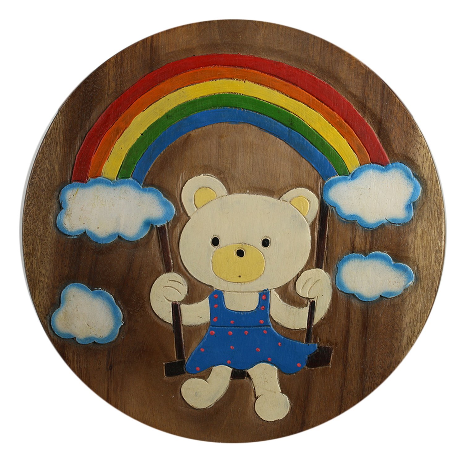 ART-CRAFT KH073 Kinderhocker Holz Schemel mit Motiv Bär bema