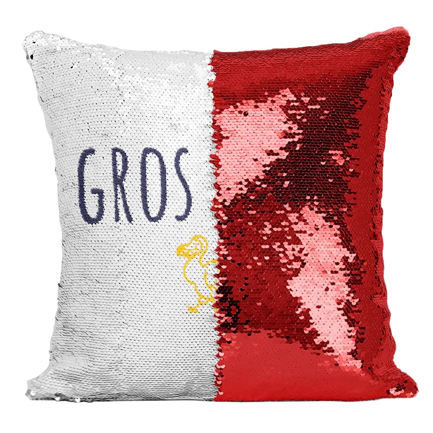 Coussin Sequin Paillettes Rouge Gros Dodo Blague pour l'Insomnie