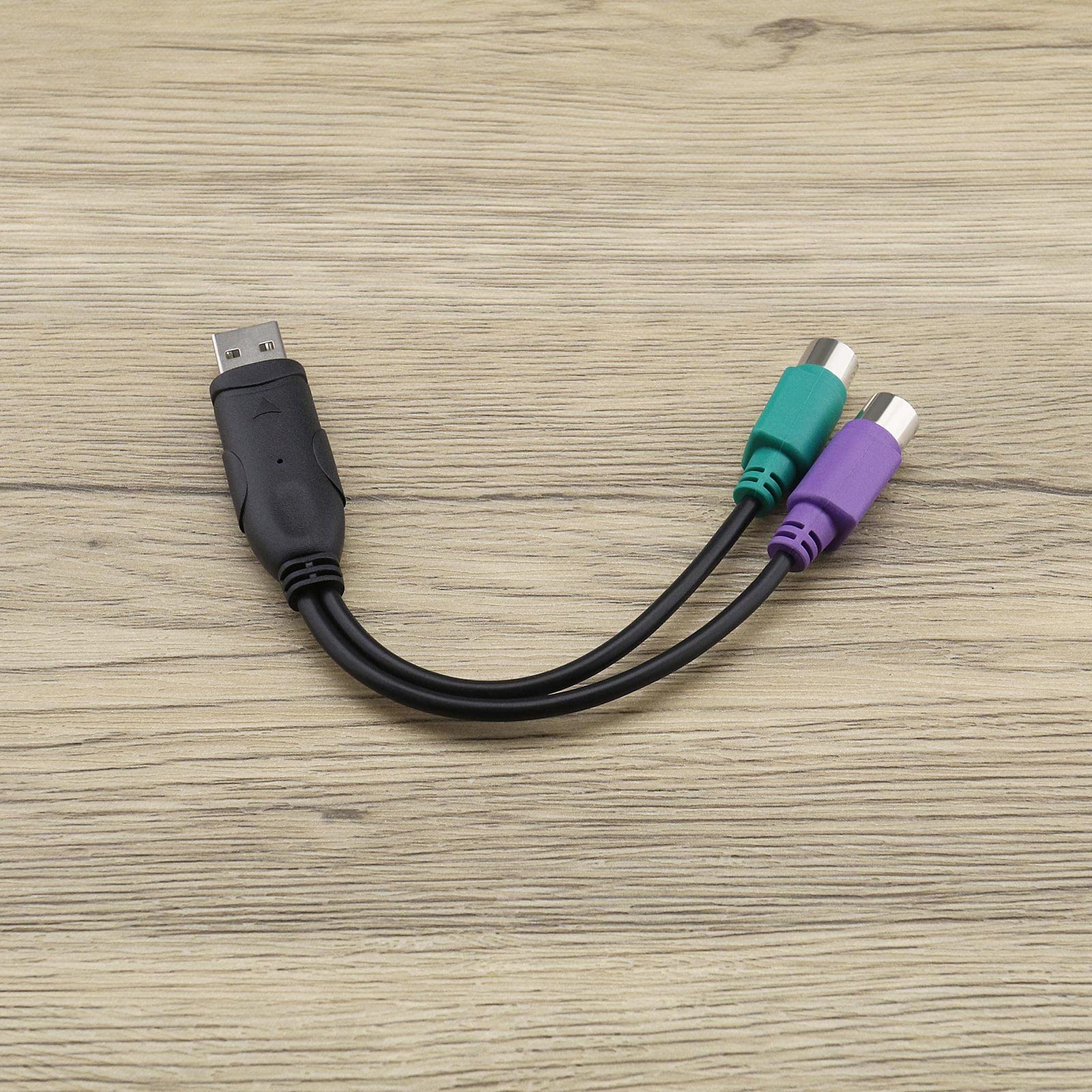 Adaptateur PS2 vers USB Lot de 2 Convertisseur Y Clavier Souris Plug and Play KVM 20 cm