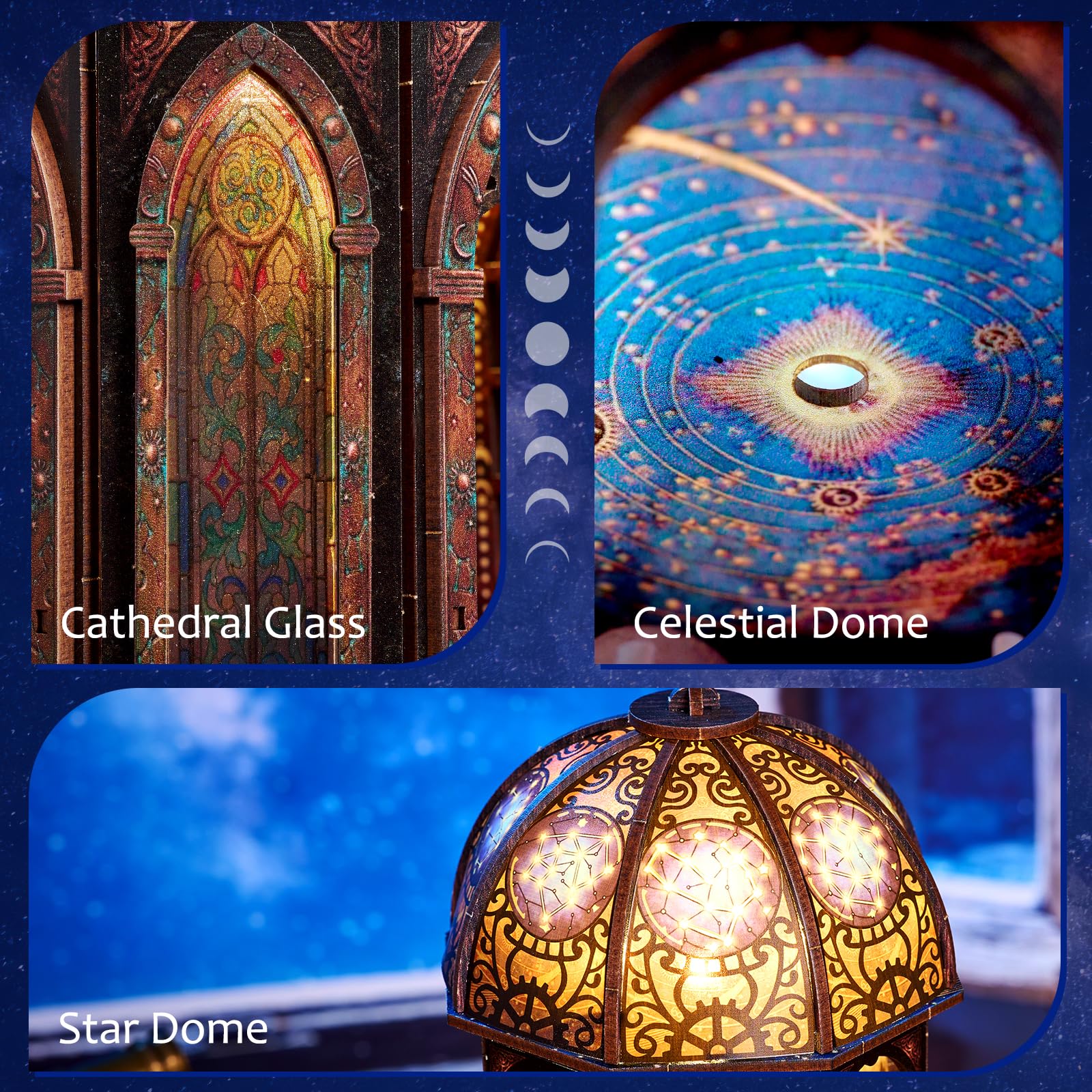 Kit per Casa Delle Bambole in Miniatura per Adulti, Torre Observatory | kit fai da te per mini Casa Book Nook con Luce a LED, Diorama, Libreria Decorativa, Regalo per Familiari e Amici