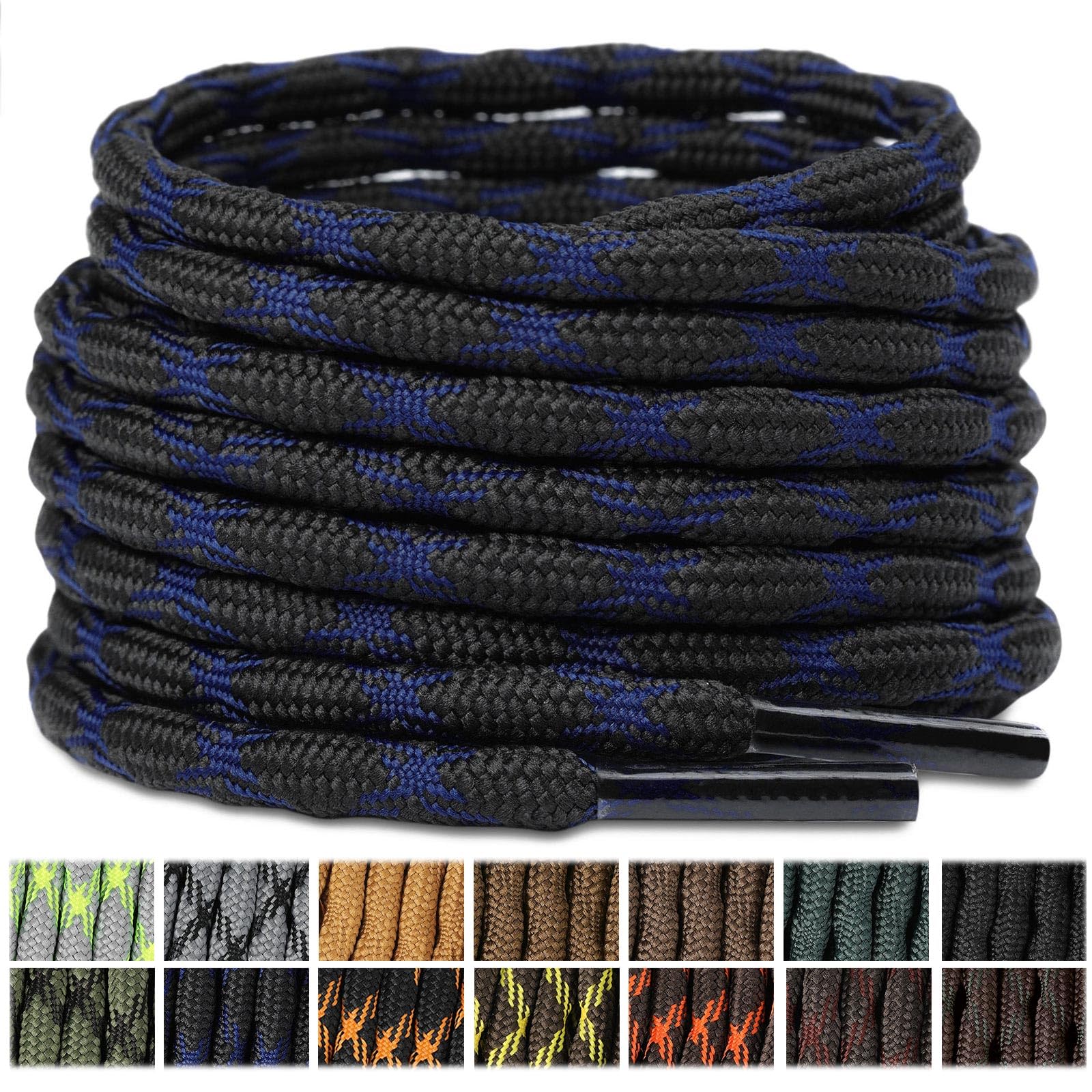 Stepace 2 Pares Cordones Redondos 4,5mm para Botas de Senderismo, Montaña y Trabajo, Cordones de Nylon Resistentes para Trekking — view 26