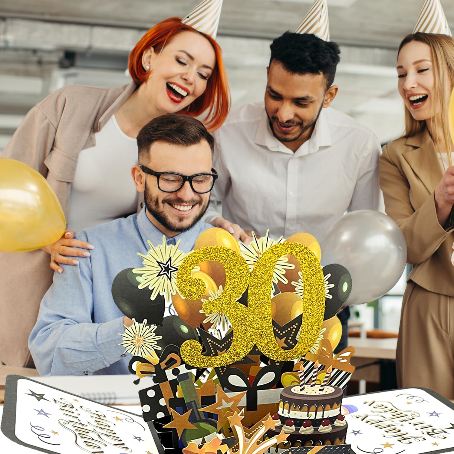 3D Verjaardagskaart voor 30e, Pop-Up Verjaardagskaart, Wenskaarten voor 30st, Gelukkige Verjaardag, Verjaardagskaart Geschenken voor Hem en Haar