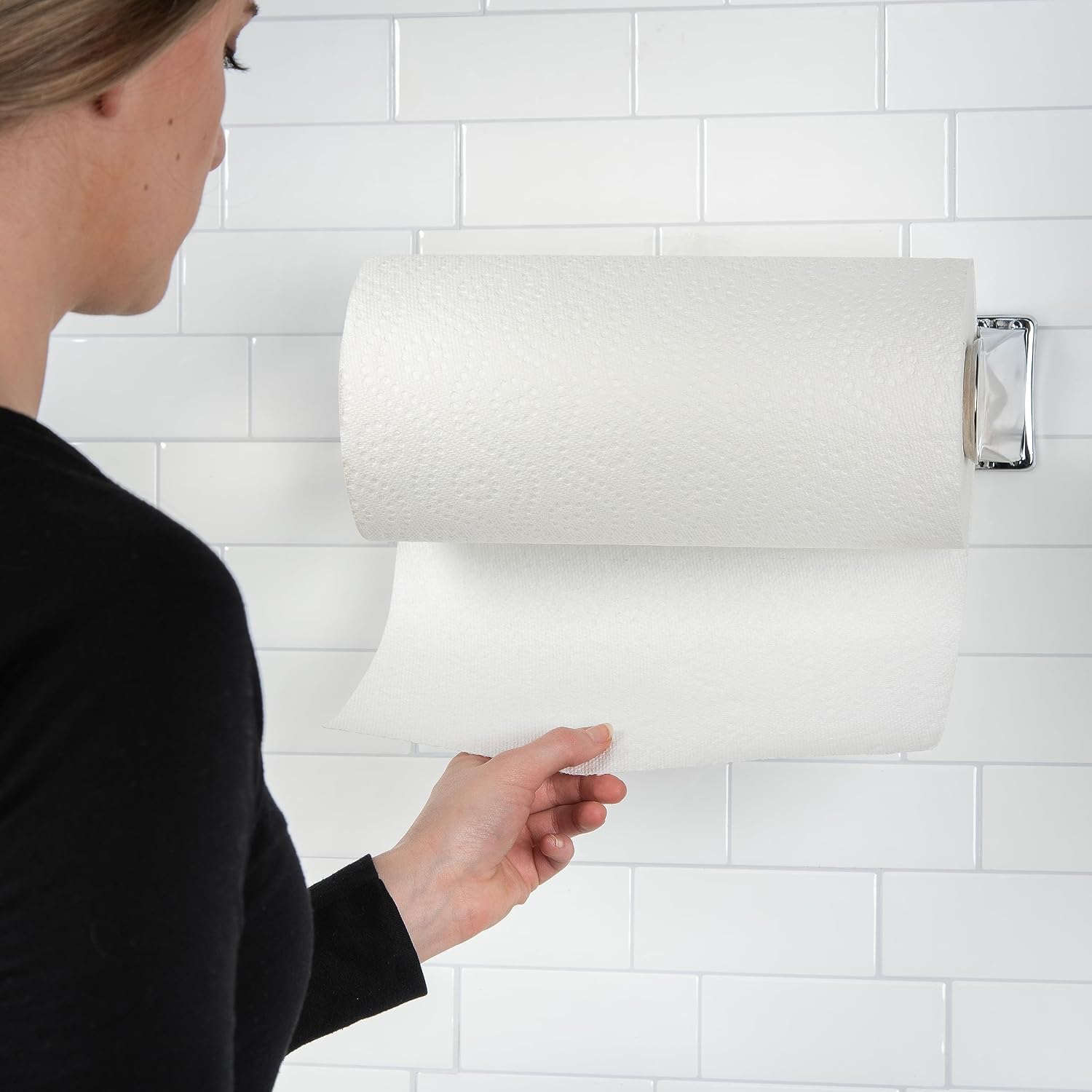 San Jamar Paper Towel Holder, Wall Mount Free Rolling Dispenser for Commercial and Home Use, 2.88" x 13.25" x 4.63", 12 Count, Chrome
