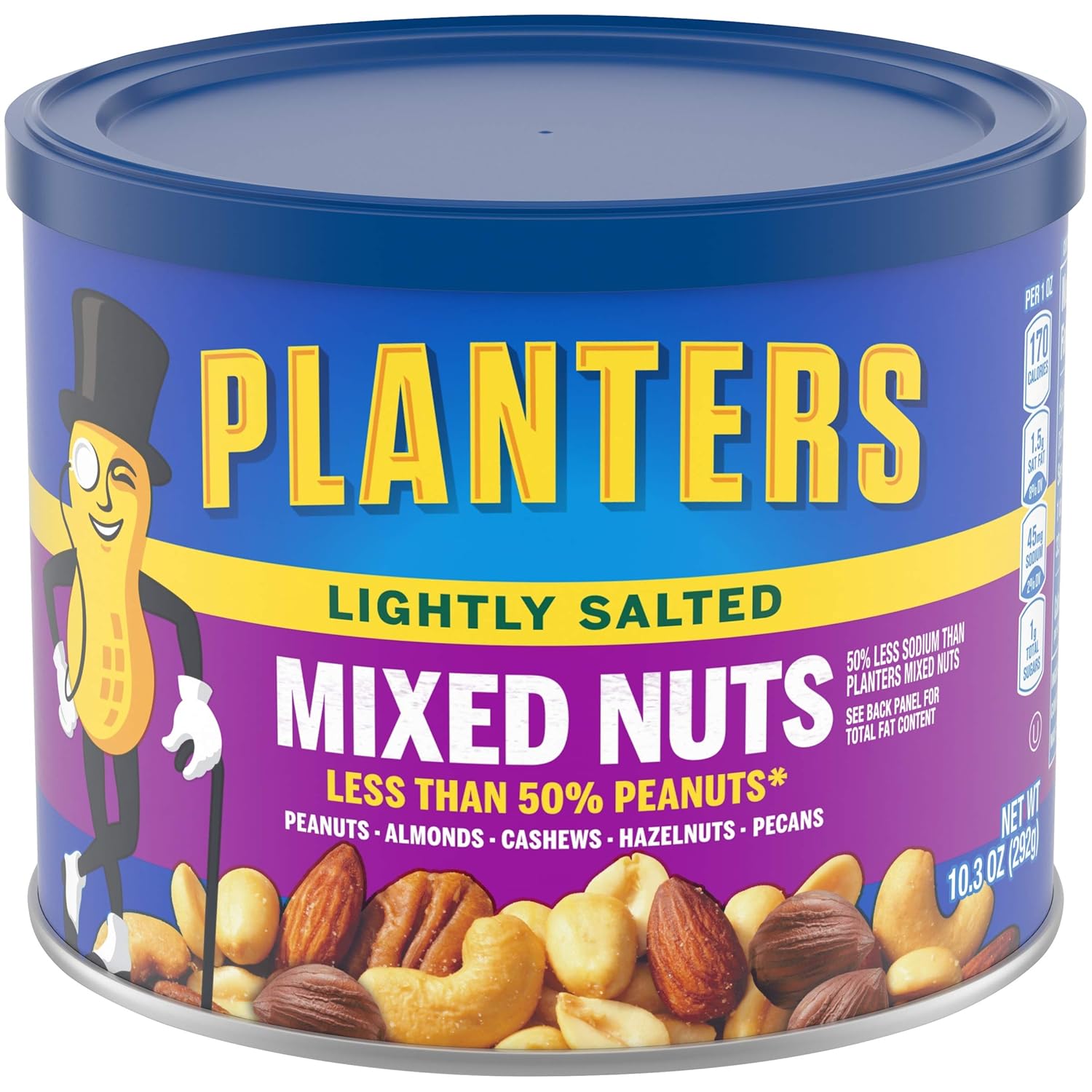 Planters Lightly Salted Mixed Nuts (10.3 oz Canister, Pack