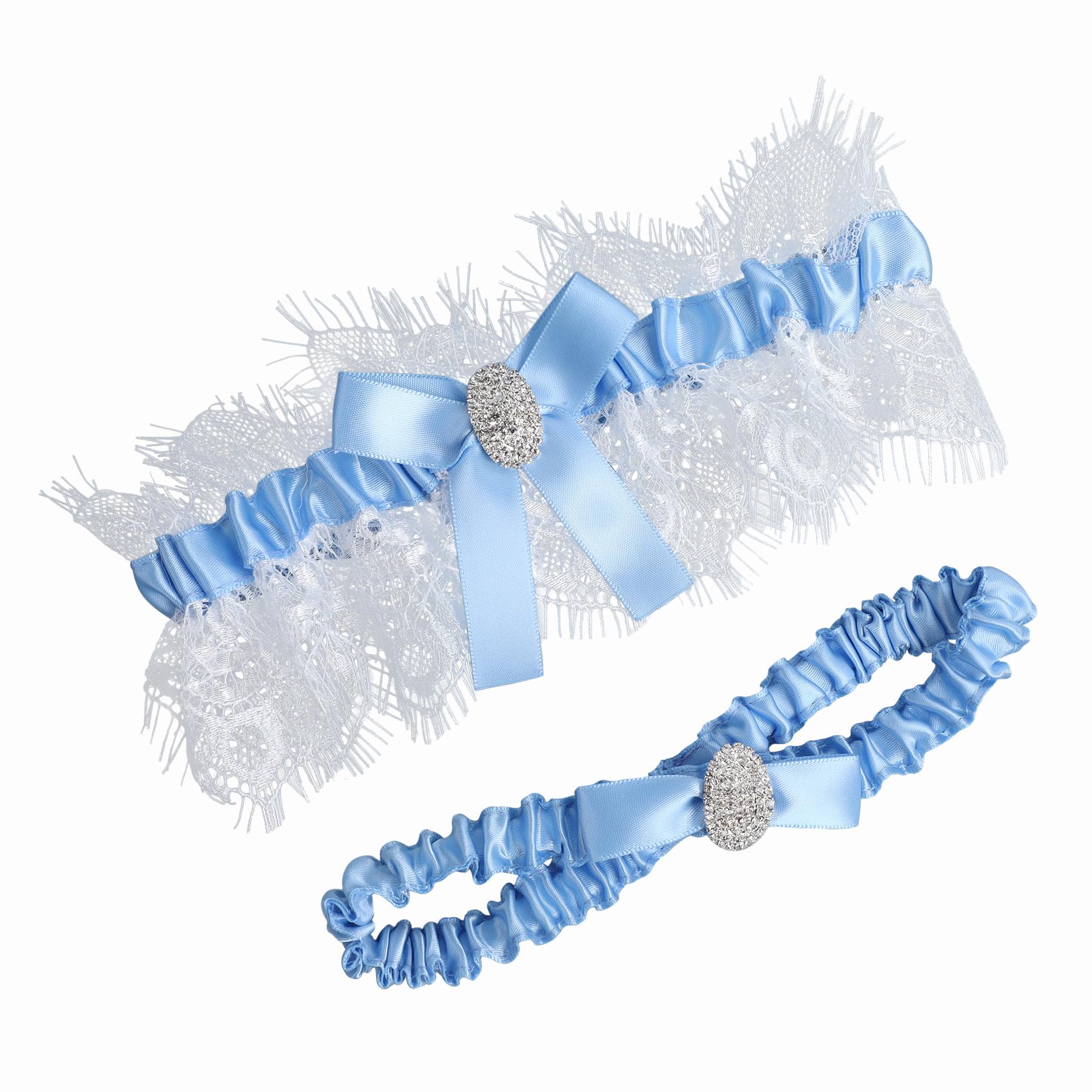 Jarretière De Mariée Bleu Et Blanc En Dentelle élastique - Accessoire élégant Pour La Mariée, Cadeau Romantique