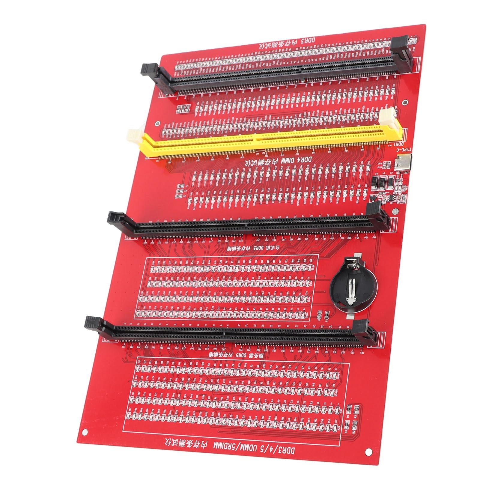 RAM-Speicher-Diagnostesterkarte, DDR3 DDR4 DDR5-Lesegerät-Testgerät mit LED-Leuchten, Tragbar für PC-Motherboard-RAM-Speicherwartung