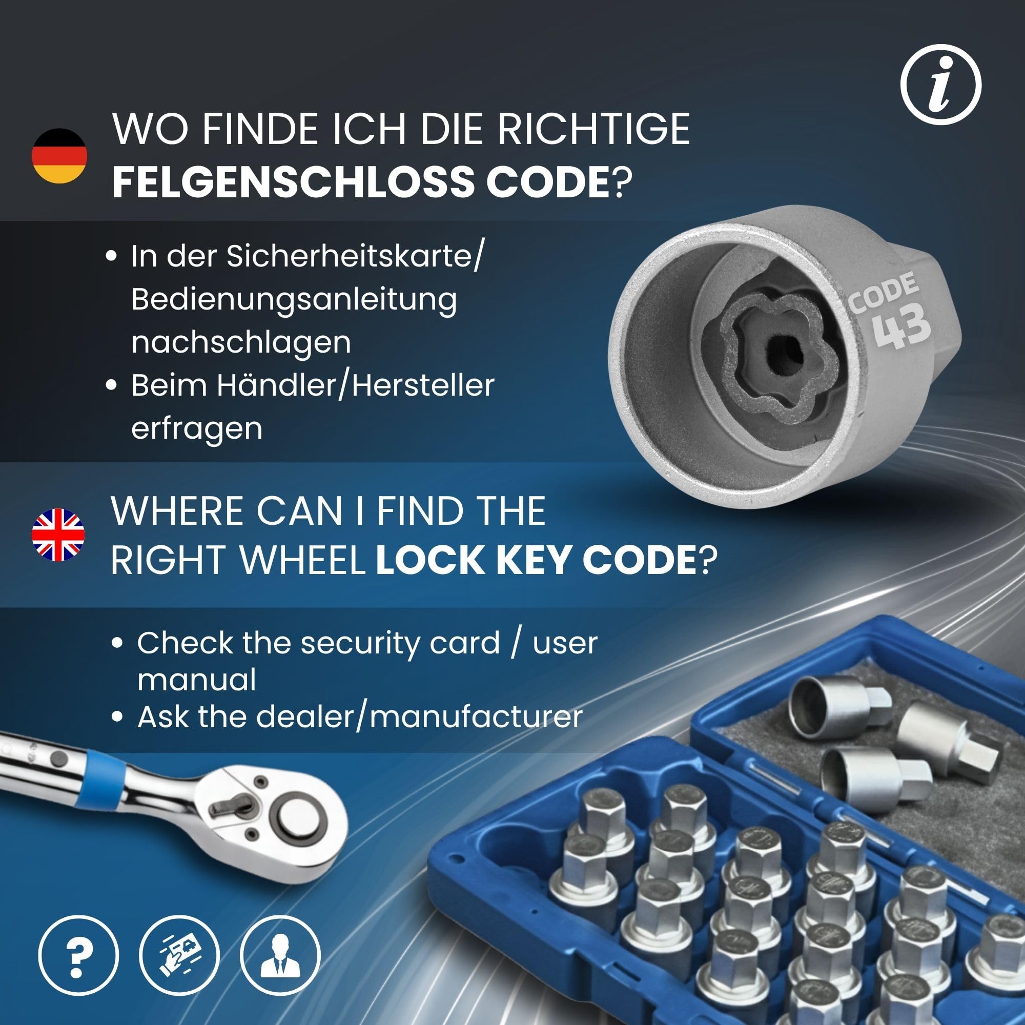 SW-Stahl 02384L-3 Felgenschloss Adapter 43 für BMW - Radsicherung Schlüssel | Felgenschloss-Lösewerkzeug zur Demontage für BMW ab 2012, Radschraubenschlüssel aus Chrom-Vanadium-Stahl, Sechskant Profil