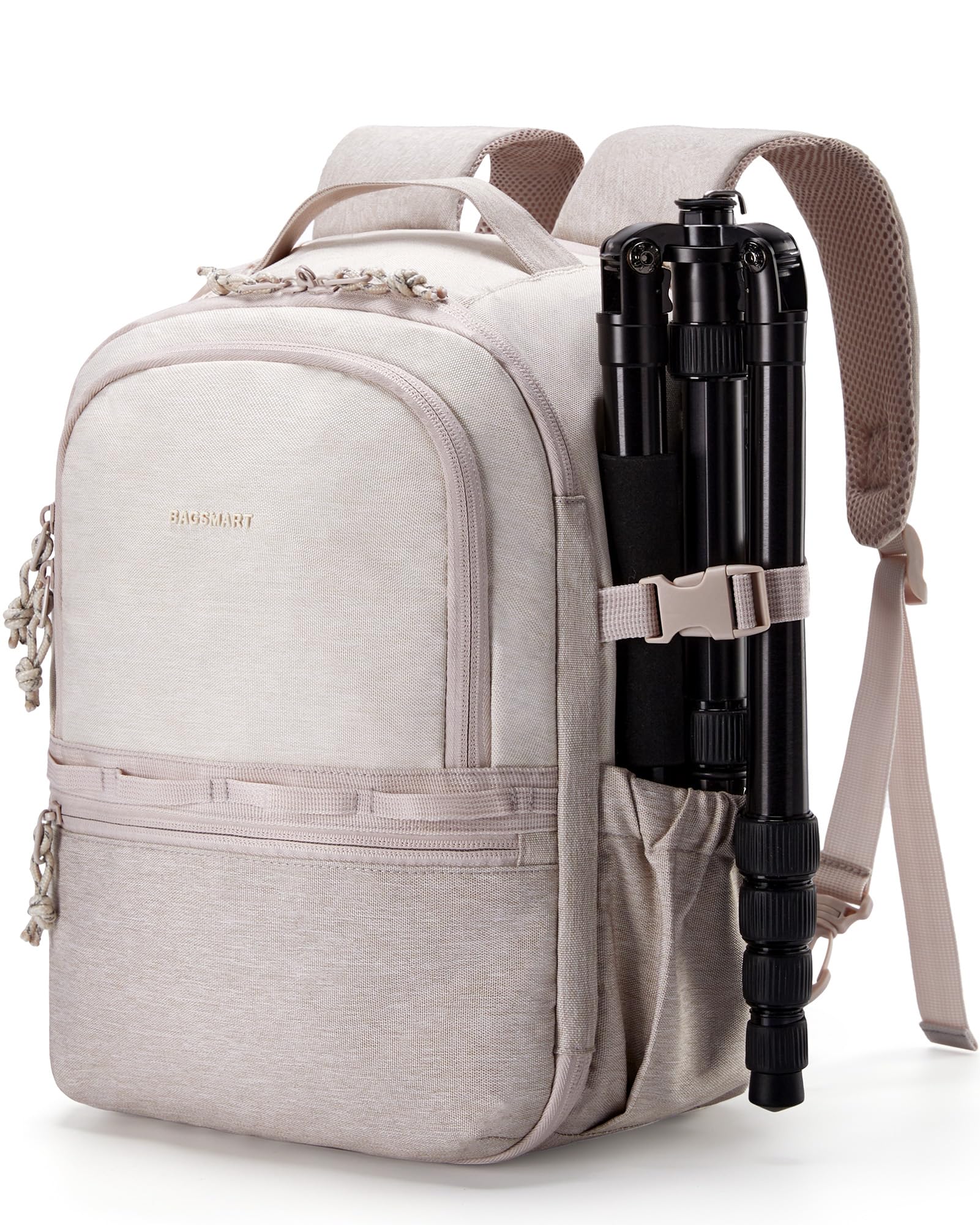 bagsmart Mochila para cámara DSLR SLR pequeña compatible con fotógrafos, correa de hombro 2 en 1, mochila de viaje apta para iPad de 12,9 pulgadas, para Sony, Canon, Nikon