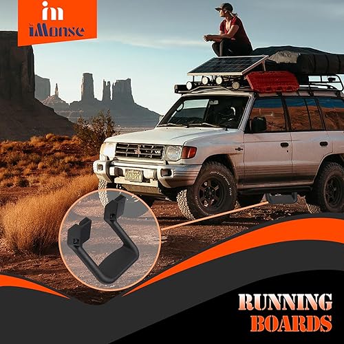 Miniatura 3 de 2 barras laterales universales de aluminio negro de repuesto para camiones de Chevy (Chevrolet), Ford, Toyota, GMC, Dodge RAM, Jeep