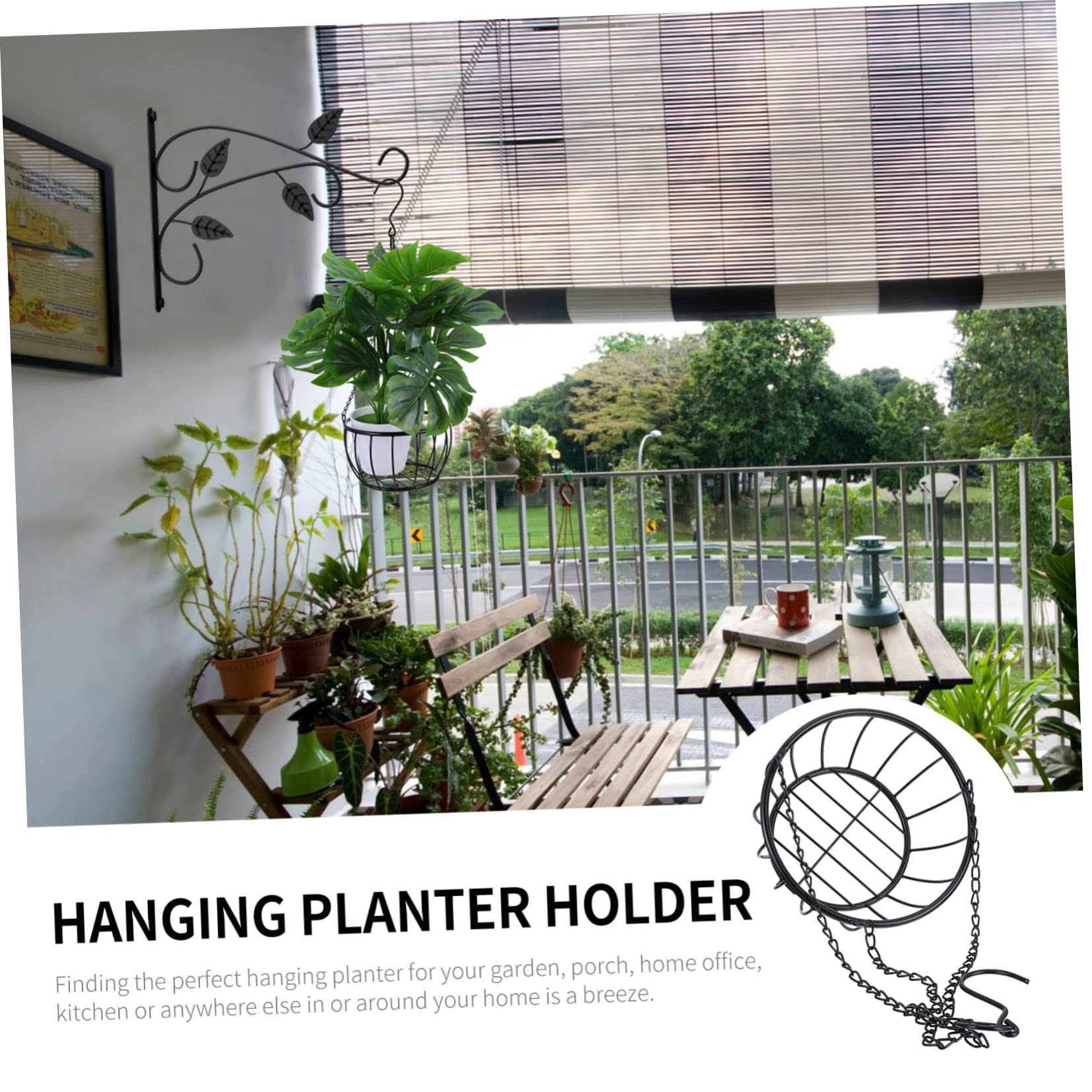 2pièces Support De Suspendu Pot De Suspension pour Balcon Et Décoration Design Élégant pour Intérieur Et Extérieur