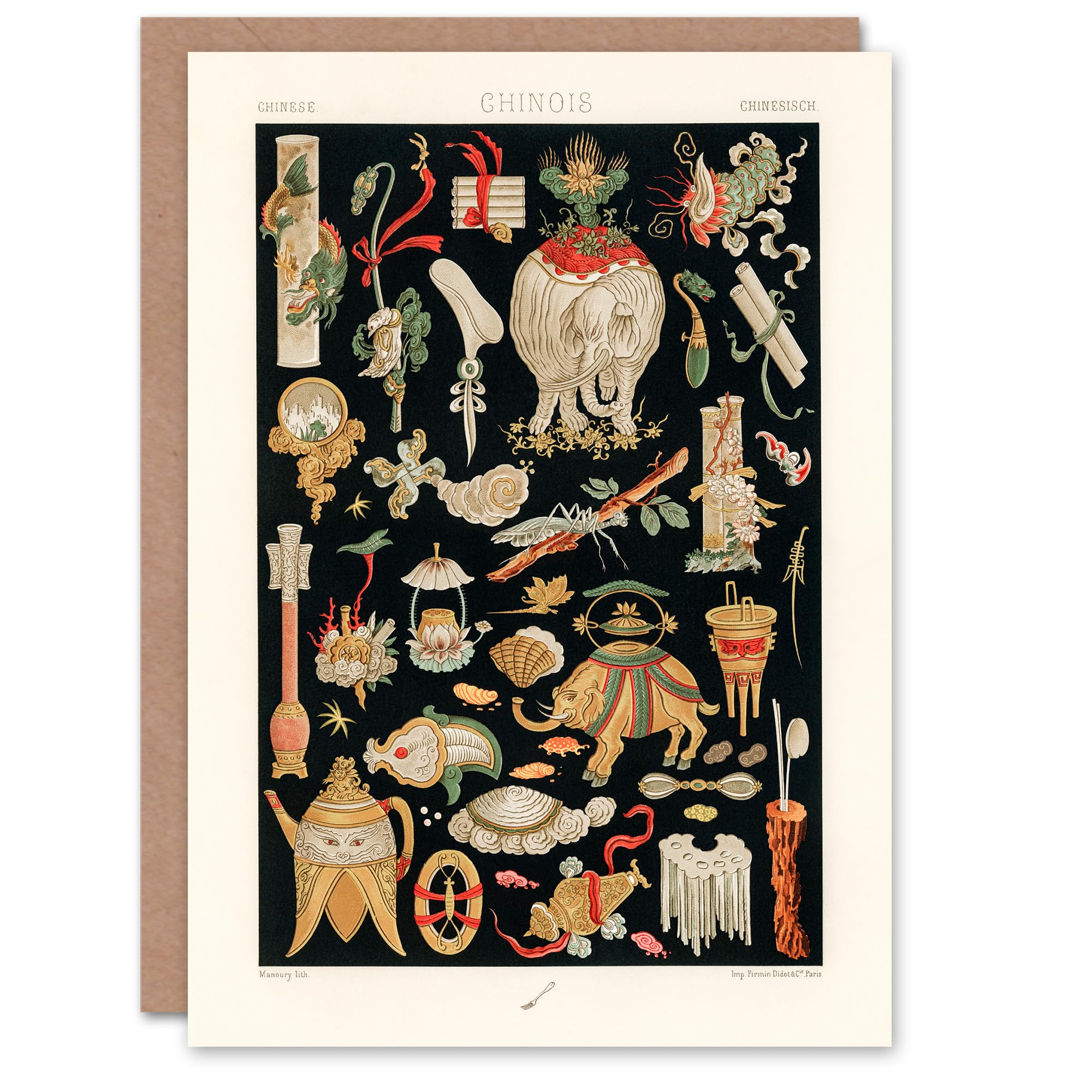 Artery8 Albert Racinet Art Card Chinese Ornamental Objects