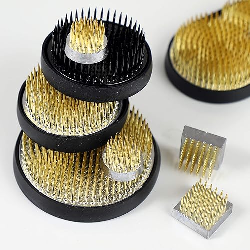 Miniatura 7 de Wazakura 4 mini soportes de flores japonesas Ikebana Kenzan, fabricado en Japón, rana de alfiler floral, cuadrado redondo, 1 pulgada (0.945 in) de