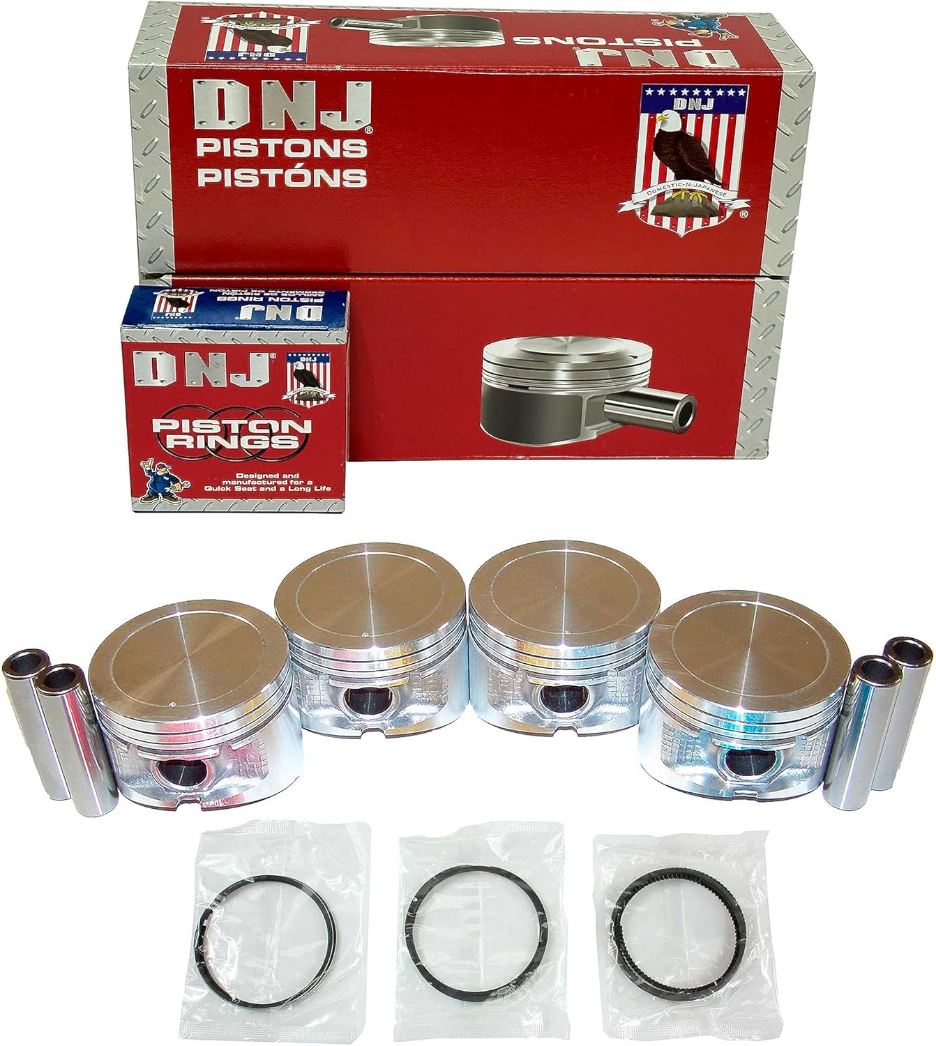 DNJ PRK149 Piston and Ring Kit For 1995-2005 Chrysler Dodge Plymouth Breeze Cirrus Neon Stratus 2.0L L4 SOHC 16V Naturally Aspirated