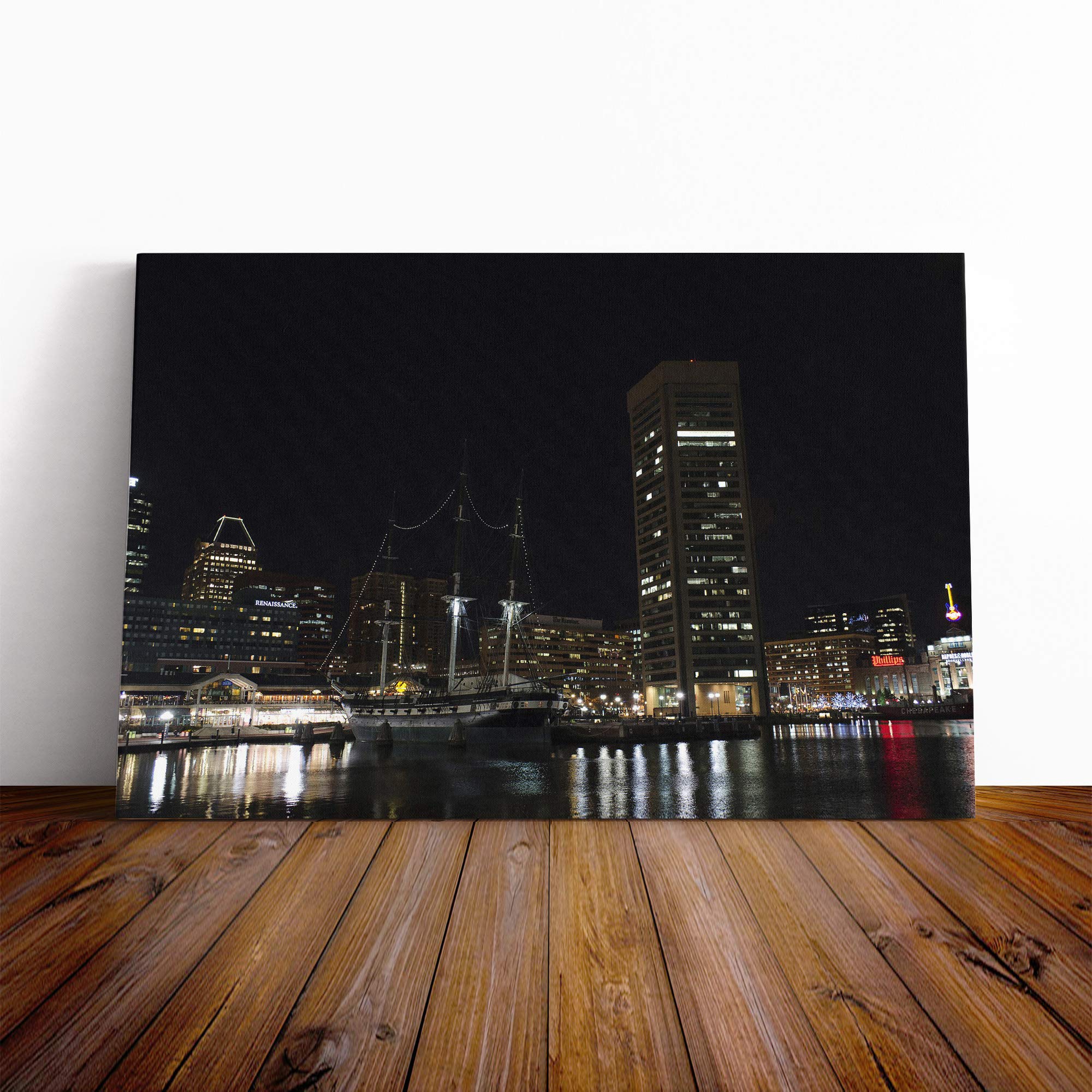 Baltimore Maryland USA Canvas Print | Gallery Wrapped 30mm Frame Wall Art | 30x20 inches | Ready to Hang | Modern Picture | Living Room Bedroom Lounge Office