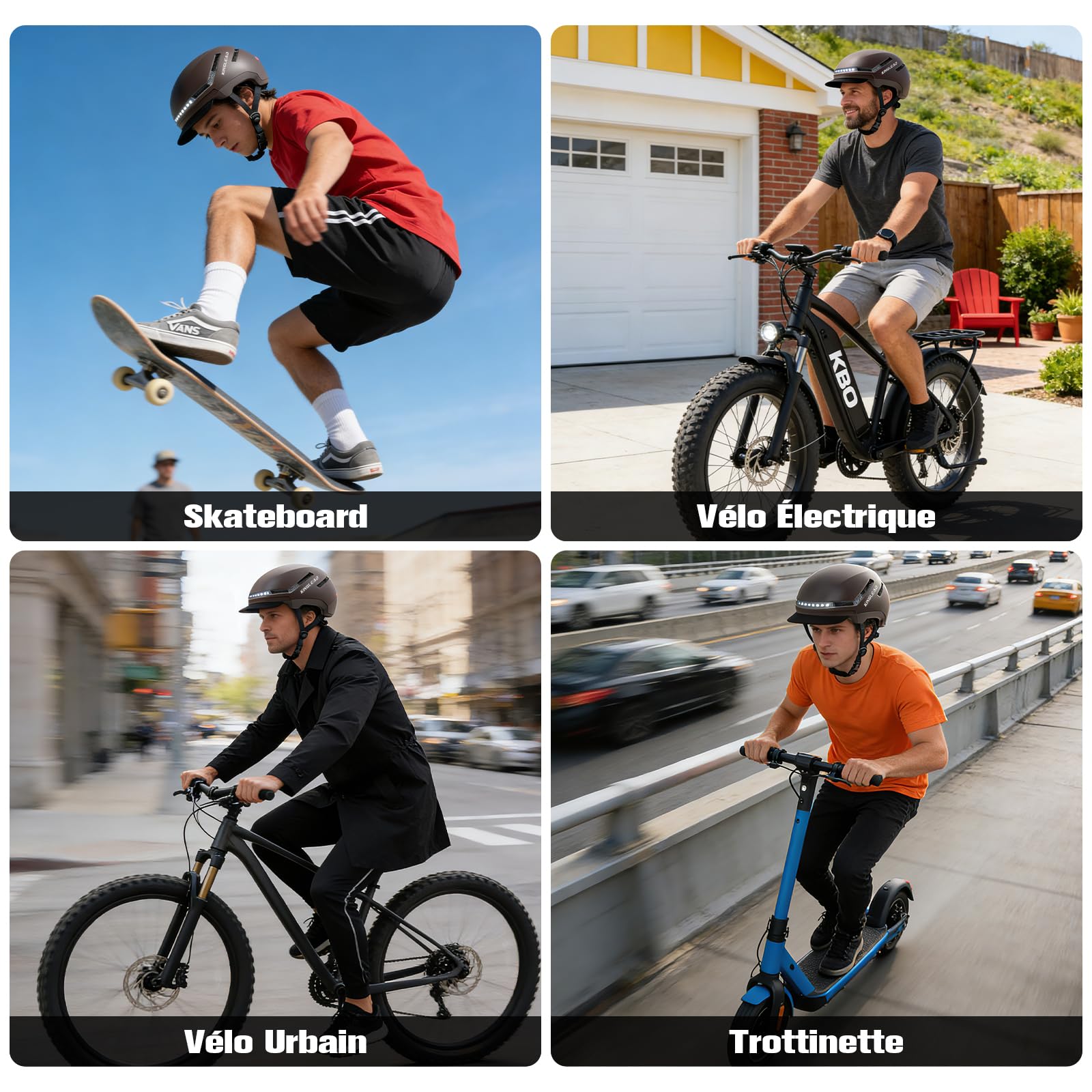 KINGLEAD Casque Velo avec Lumière, Certifié CE et NTA 8776, Télécommande sans Fil, Éclairage Avant/Arrière et Clignotants, Rechargeable USB, Ajustable - Casque Vélo pour Adulte