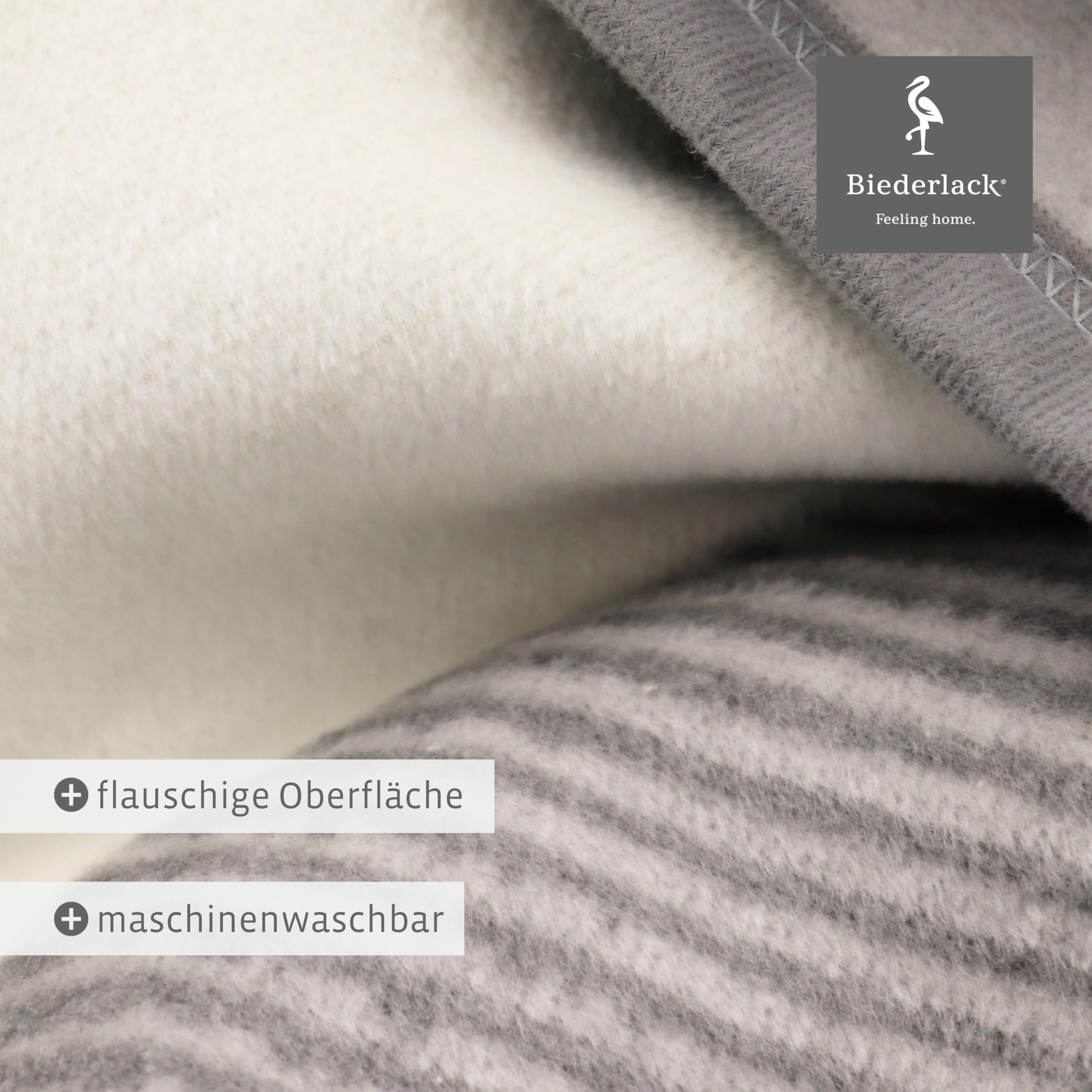 biederlack® weiche Kuscheldecke Across Beige, Sofadecke in 150x200 cm | Made in Germany, Wohndecke aus Baumwollmischgewebe, Couchdecke in grau-beige, karierte Tagesdecke, OEKO-TEX Made in Green