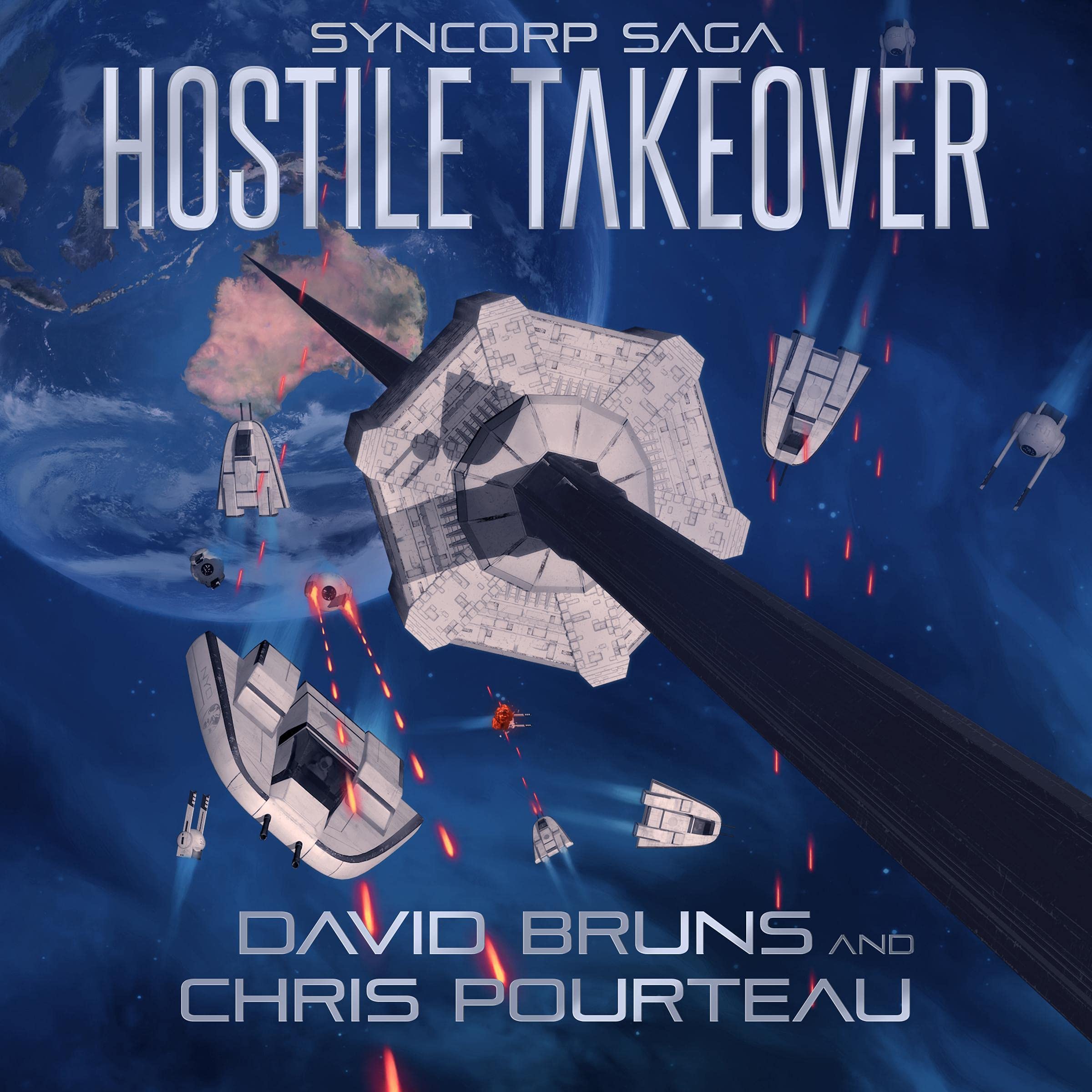Cover art for Hostile Takeover: A Sci-Fi Corporate Technothriller (The SynCorp Saga, Book 3)