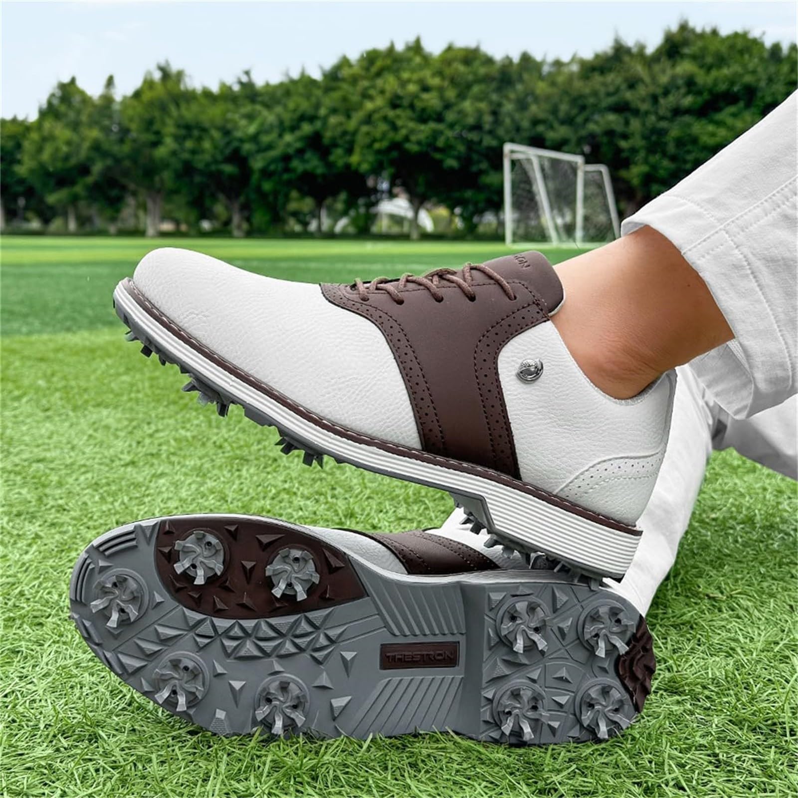 Zapatos de golf para hombre, con cordones, elegantes, informales, talla