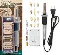 ArtSkills Ferramenta de queima de madeira, kit de queima de madeira com caneta, 14 pontas de ferramentas e 2 pontas de faca quentes