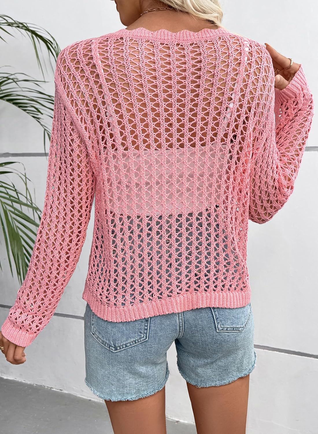 EVALESS Off The Shoulder Loose Knit Summer Sweater for Women Beach Vacation Clothes for Women Trendy 2026 - Image 4