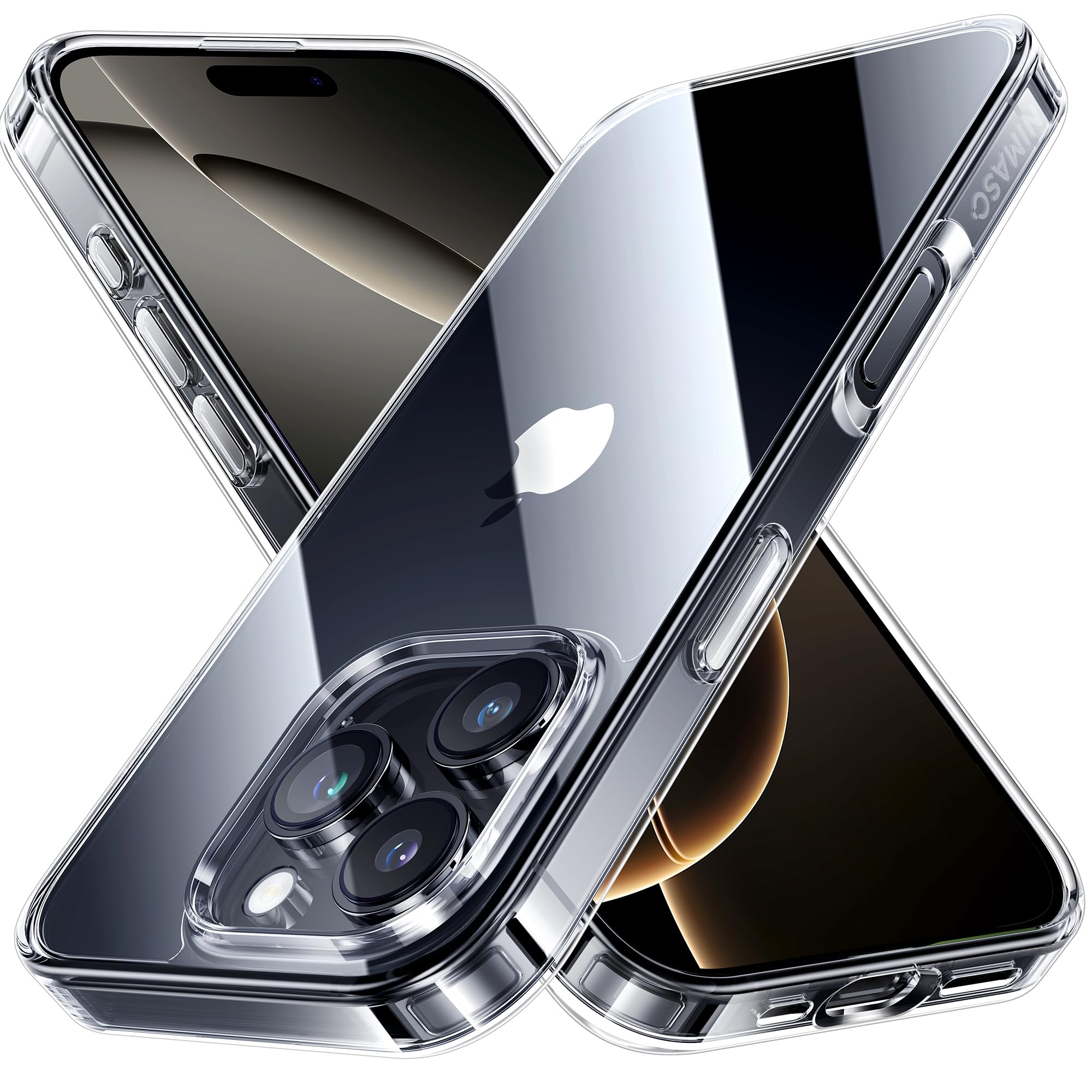 NIMASO iPhone 16 Pro 用 ケース クリア 黄変防止 耐衝撃 米軍MIL規格 SGS認証 PC背面 いPhone 16 Pro 対応 傷つけ防止 超薄型 軽量 ワイヤレス充電対応 ストラップホール付き アイフォン 16 プロ 対応 （6.3インチ）スマホケース（氷星シリーズ）クリア NSC24G1468