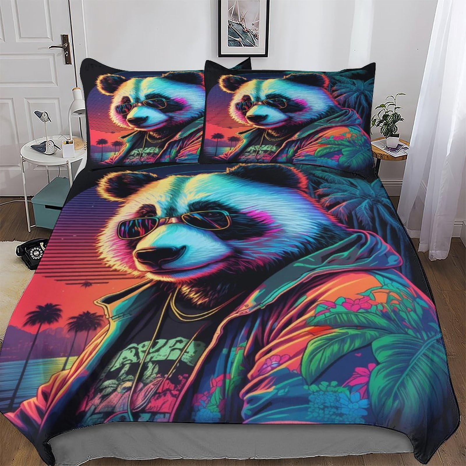 Housse de couette panda 220x240 cm pour créer un cocon douillet d'adolescent