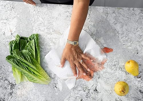 Miniatura 5 de EcoQuality Rollos de toallas de papel perforados de cocina de 2 capas, fáciles de romper, fuertes, envueltos individualmente fabricados en Estados