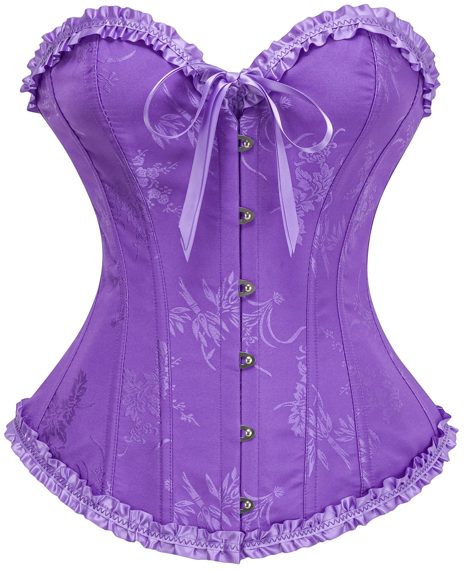 Women's Bustier Corset Top for Women Full Breast Corset Lace-Up Corset Waist Shaper Lingerie-image-26