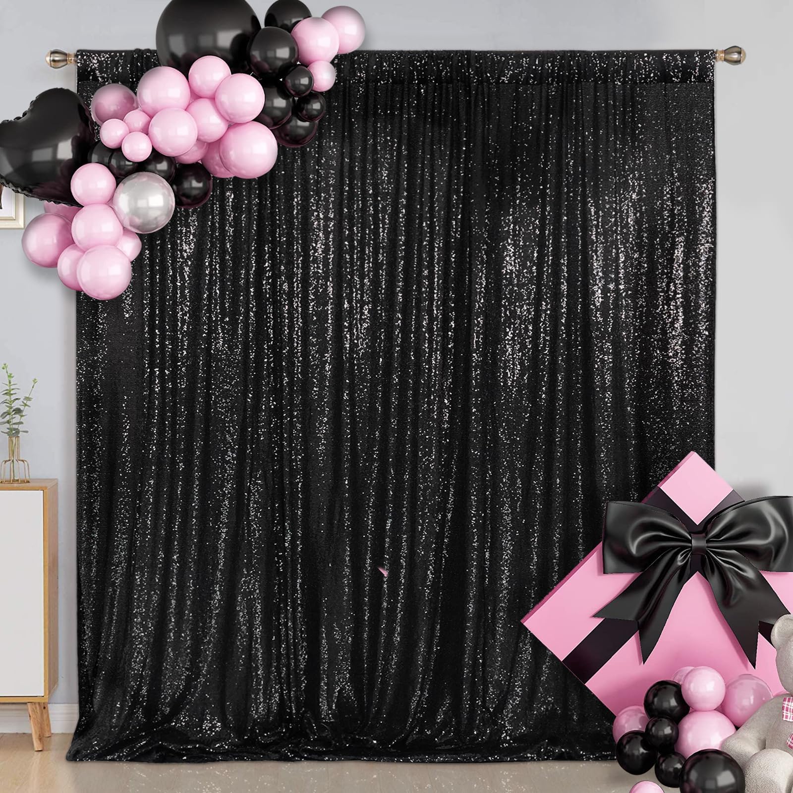 Eternal Beauty 305x305cm Pink Shinny Sequin Photography Backdrop Party Prom Wedding Youtobe Banquet Photo Background (10x10 feet) — view 17
