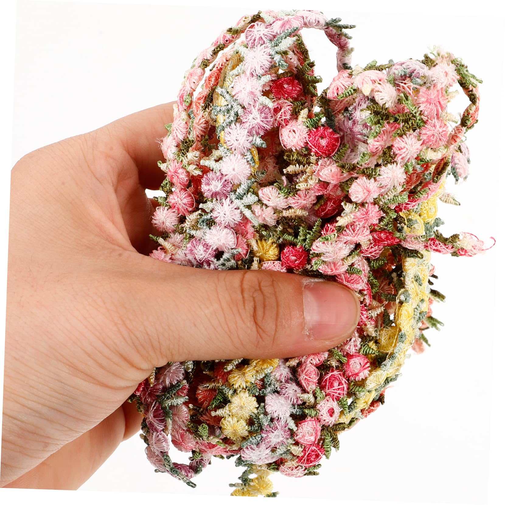 Gadpiparty Ribete De Flecos De Costura Ajuste De Costura Adorno De Encaje Para Coser Cortinas Encaje Floral Nupcial De Coser Recortar Hilo De Poliester 5 Rollos*4