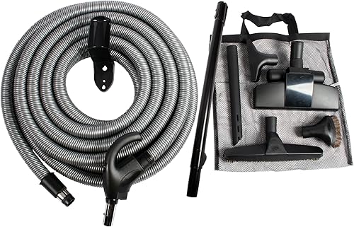 Cen-Tec Systems 97327 Kit de fijación de bajo voltaje de vacío central con manguera de control de interruptor, 40 pies, color negro