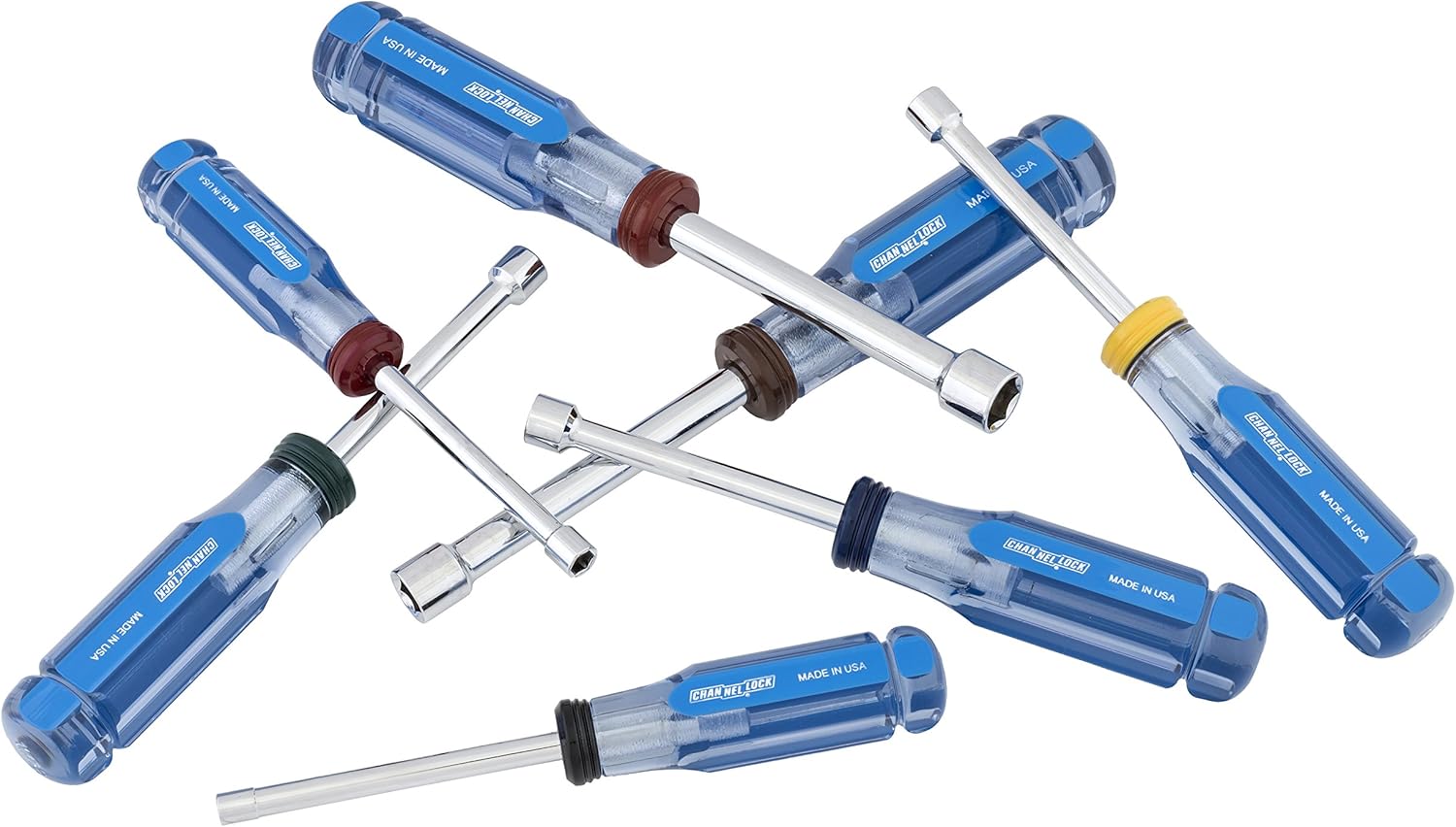 Channellock SD-10A 10pc Professional Screwdriver Set | Made in USA | Includes #1x3, 1x6, 2x4, 2x6, and #3x6 Phillips and 3/16"x3", 3/16"x6", 1/4"x4", 1/4"x6", and 5/16"x6" Slotted : Tools & Home Improvement