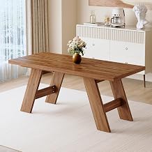 71" Farmhouse Dining Table, Rectangular Wood Dining Table for 6-8