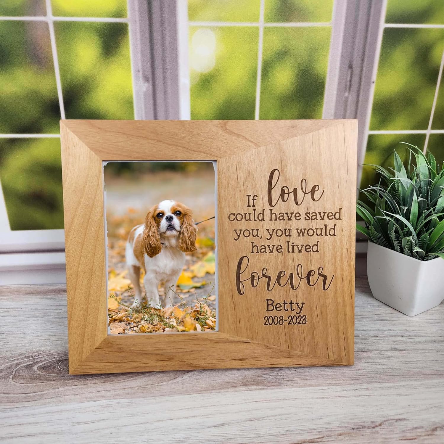 Pet Memorial Personalized Engraved Wood Picture Frame | If Love Could Have Saved You, You Would Have Lived Forever | Pet Memorial Gift | Custom Frame | 4x6, 5x7 | Pet Lover Gift | Pet Loss Frame